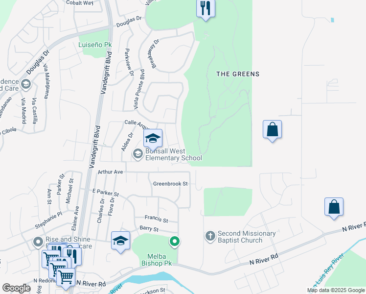 map of restaurants, bars, coffee shops, grocery stores, and more near 1292 Bellingham Drive in Oceanside