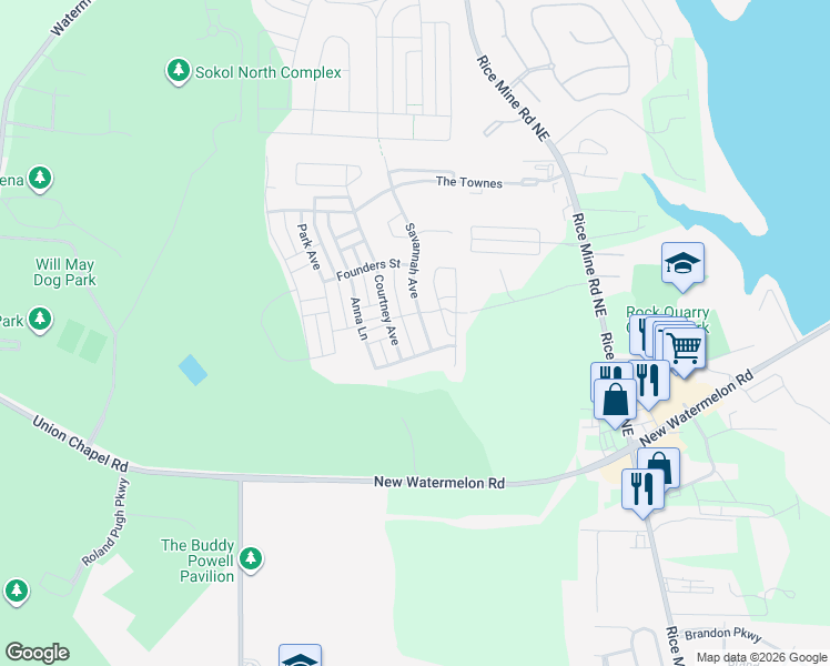 map of restaurants, bars, coffee shops, grocery stores, and more near in Tuscaloosa