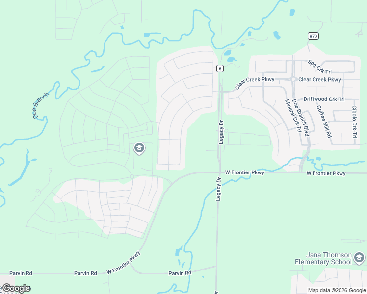 map of restaurants, bars, coffee shops, grocery stores, and more near 3655 Highland Bayou Drive in Prosper