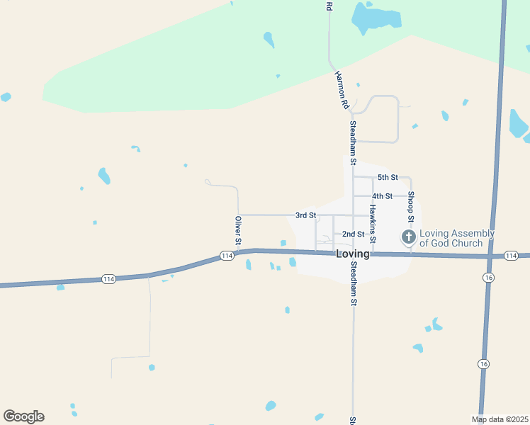 map of restaurants, bars, coffee shops, grocery stores, and more near 258 3rd Street in Loving