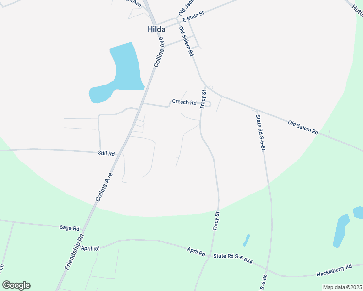 map of restaurants, bars, coffee shops, grocery stores, and more near Sandy Meadow Lane in Hilda
