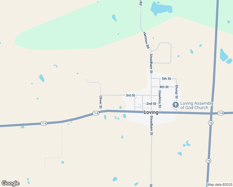 map of restaurants, bars, coffee shops, grocery stores, and more near 258 3rd Street in Loving