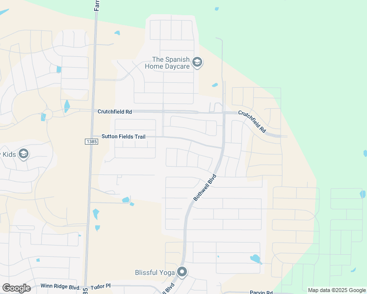map of restaurants, bars, coffee shops, grocery stores, and more near 6128 Sutton Fields Trail in Aubrey