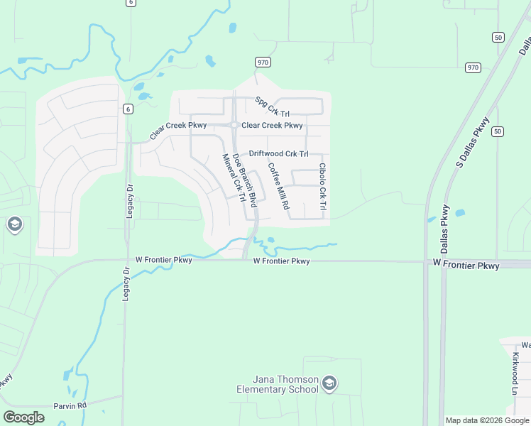 map of restaurants, bars, coffee shops, grocery stores, and more near 3011 Barto Creek in Prosper