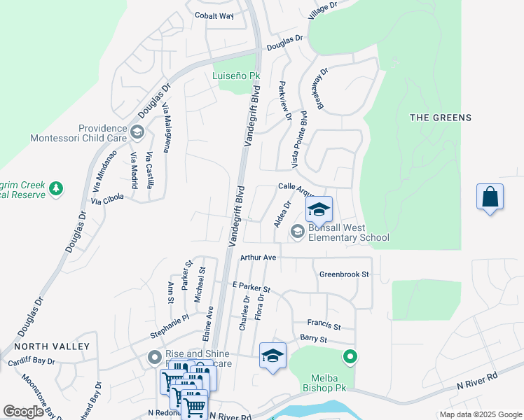 map of restaurants, bars, coffee shops, grocery stores, and more near 783 El Caballo Drive in Oceanside