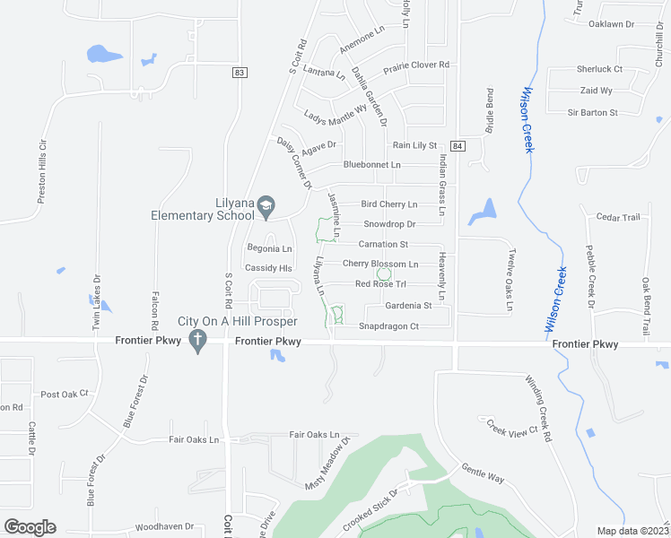 map of restaurants, bars, coffee shops, grocery stores, and more near 1413 Cherry Blossom Lane in Celina