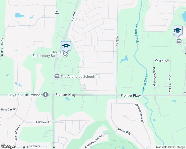 map of restaurants, bars, coffee shops, grocery stores, and more near 4301 Aster Road in Celina