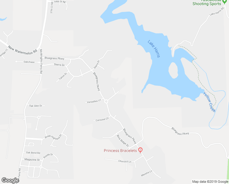 map of restaurants, bars, coffee shops, grocery stores, and more near 5200 Midway Circle in Tuscaloosa