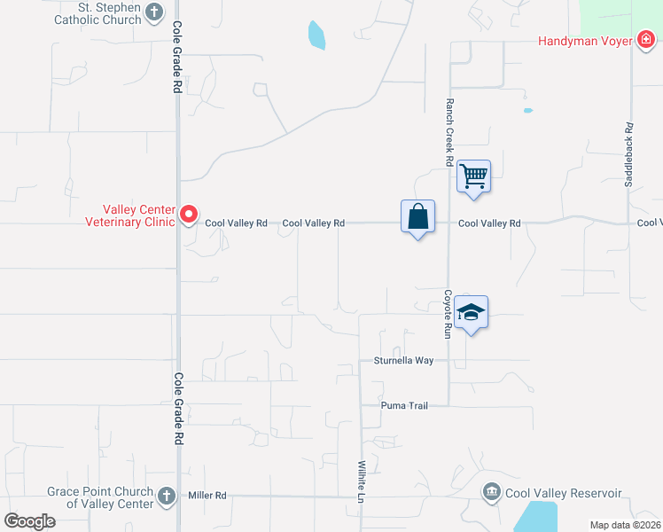 map of restaurants, bars, coffee shops, grocery stores, and more near 30504 Terrace View Lane in Valley Center