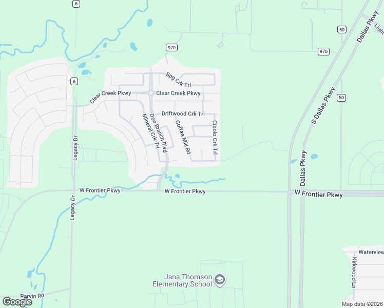 map of restaurants, bars, coffee shops, grocery stores, and more near 4328 Coffee Mill Road in Prosper