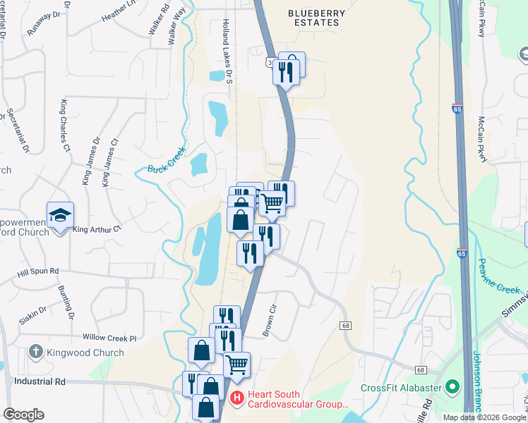 map of restaurants, bars, coffee shops, grocery stores, and more near 3540 Pelham Parkway in Pelham