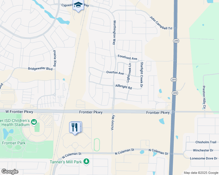 map of restaurants, bars, coffee shops, grocery stores, and more near 704 Allbright Road in Celina