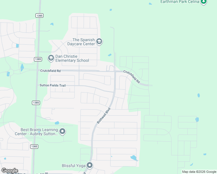 map of restaurants, bars, coffee shops, grocery stores, and more near 6020 Fairholme Drive in Denton