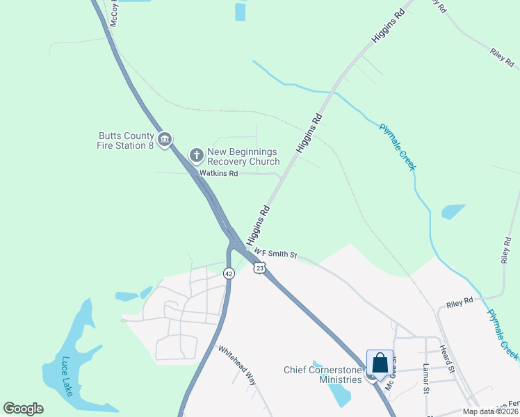 map of restaurants, bars, coffee shops, grocery stores, and more near 129 Higgins Road in Flovilla