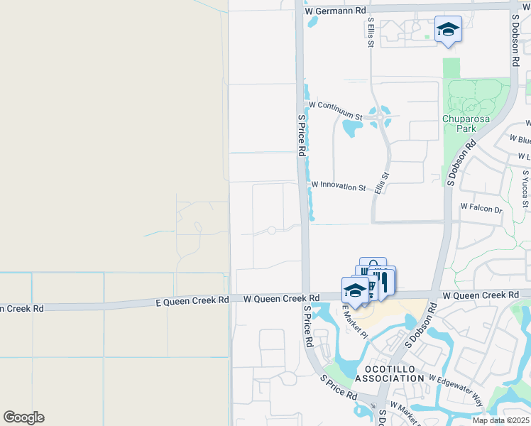 map of restaurants, bars, coffee shops, grocery stores, and more near 2700 South Price Road in Chandler