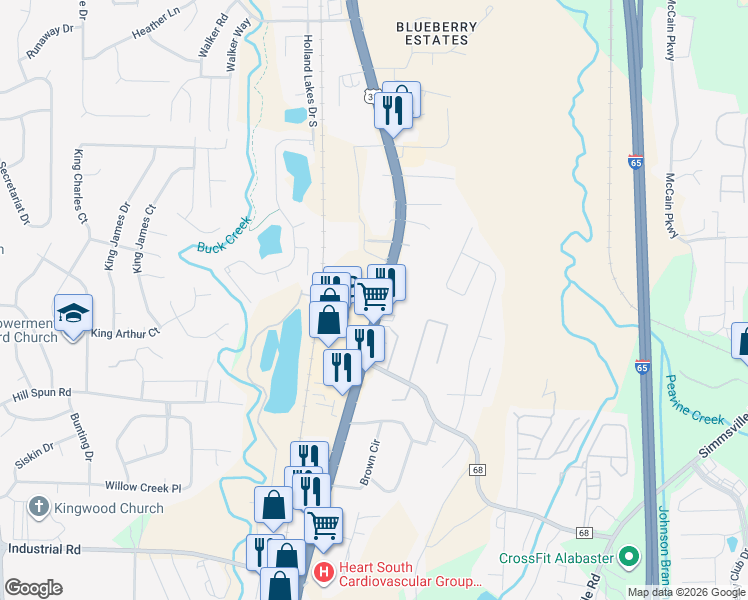 map of restaurants, bars, coffee shops, grocery stores, and more near 3540 Pelham Parkway in Pelham