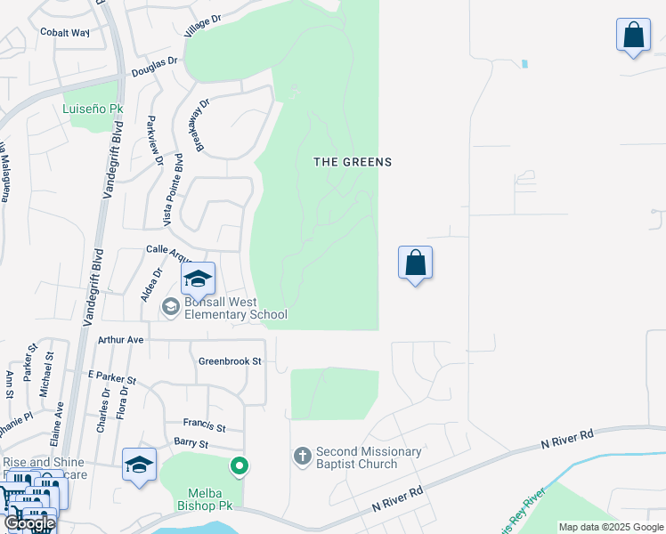 map of restaurants, bars, coffee shops, grocery stores, and more near 1129 Village Drive in Oceanside