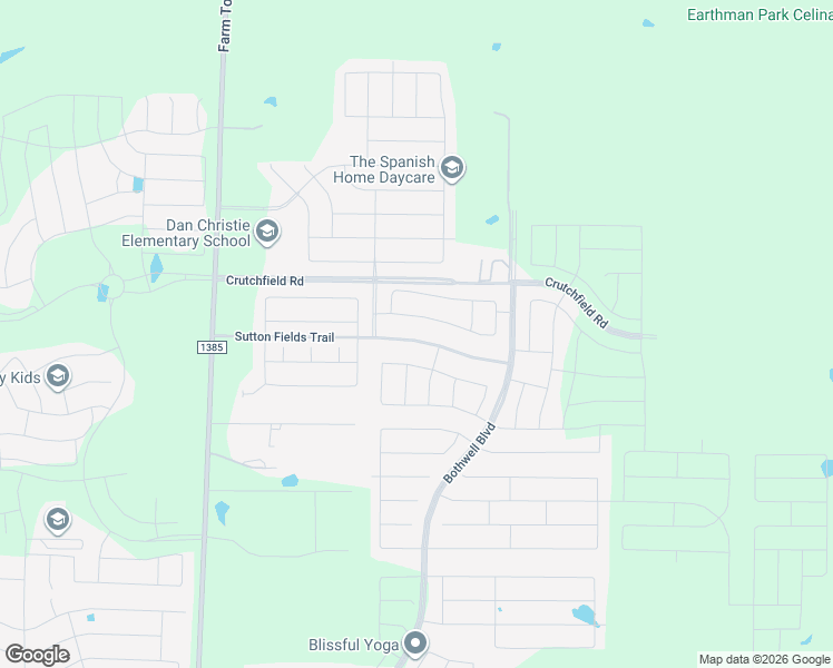 map of restaurants, bars, coffee shops, grocery stores, and more near 6201 Sutton Fields Trail in Aubrey
