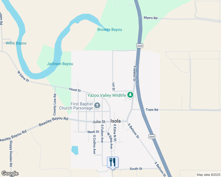 map of restaurants, bars, coffee shops, grocery stores, and more near 101 1st Street in Isola