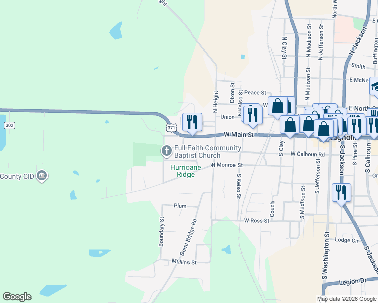 map of restaurants, bars, coffee shops, grocery stores, and more near 904 Ellen in Magnolia