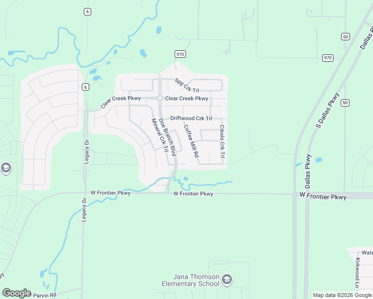 map of restaurants, bars, coffee shops, grocery stores, and more near 3011 Barto Creek in Prosper