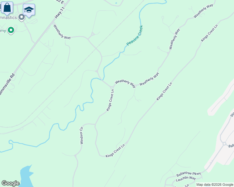 map of restaurants, bars, coffee shops, grocery stores, and more near 104 Kings Crest Lane in Pelham