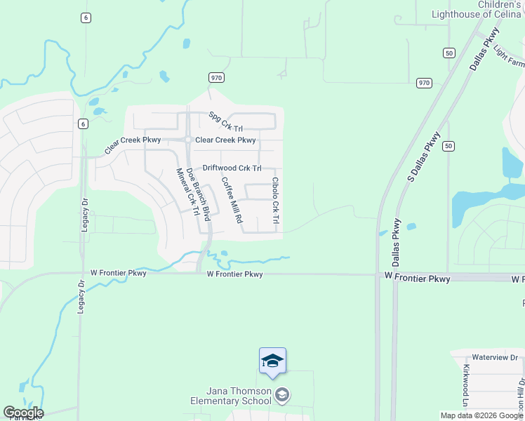 map of restaurants, bars, coffee shops, grocery stores, and more near 4327 Cibolo Creek Trail in Prosper