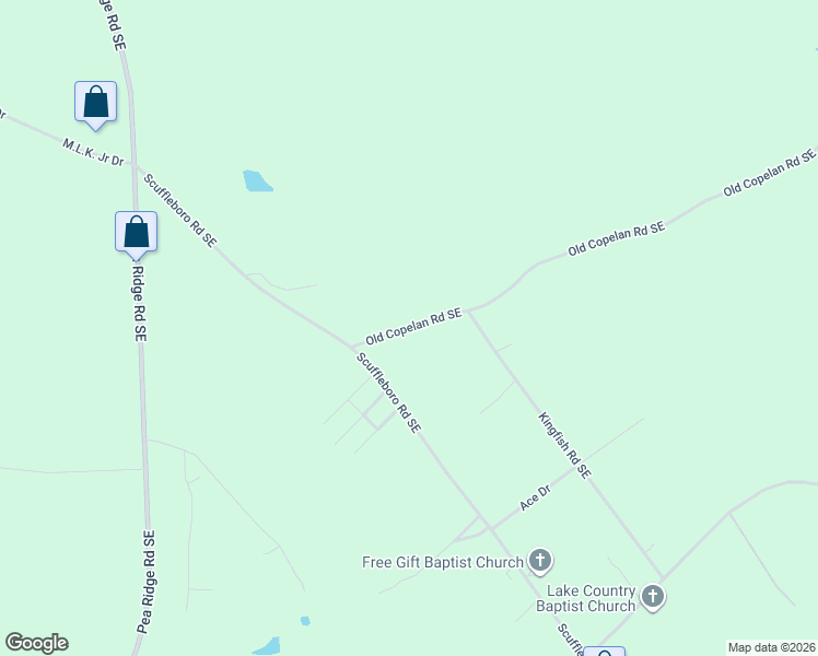 map of restaurants, bars, coffee shops, grocery stores, and more near 109 Old Copelan Road Southeast in Eatonton