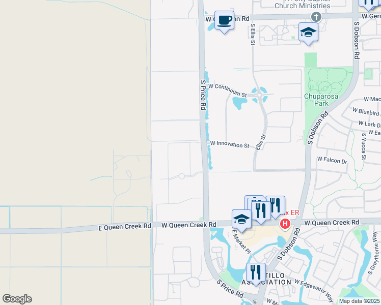 map of restaurants, bars, coffee shops, grocery stores, and more near 2618-2646 S Price Rd in Chandler