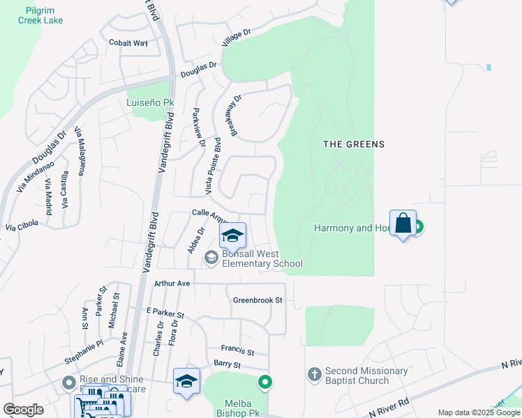map of restaurants, bars, coffee shops, grocery stores, and more near 1247 Bellingham Drive in Oceanside