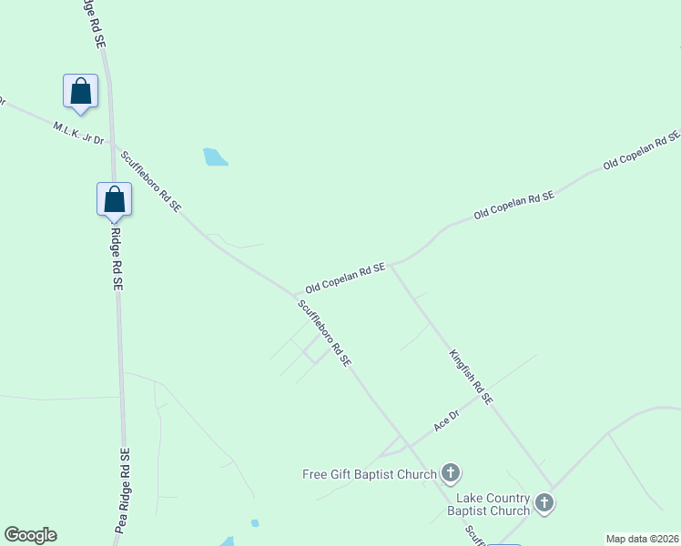 map of restaurants, bars, coffee shops, grocery stores, and more near 109 Old Copelan Road Southeast in Eatonton