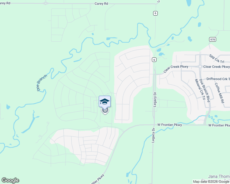 map of restaurants, bars, coffee shops, grocery stores, and more near 3653 Platte River Trail in Prosper