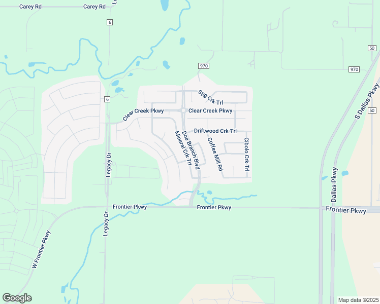 map of restaurants, bars, coffee shops, grocery stores, and more near 4320 Mineral Creek Trail in Prosper