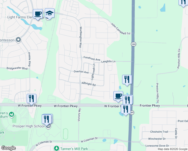 map of restaurants, bars, coffee shops, grocery stores, and more near 518 Overton Avenue in Celina