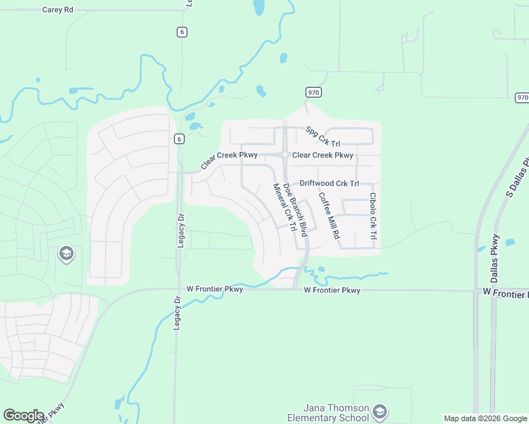 map of restaurants, bars, coffee shops, grocery stores, and more near 4313 Rainwater Creek Way in Prosper