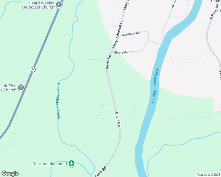 map of restaurants, bars, coffee shops, grocery stores, and more near Bevis Road in Franklin