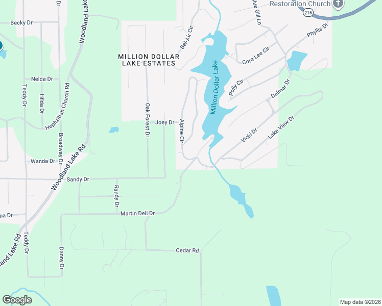 map of restaurants, bars, coffee shops, grocery stores, and more near 21110 Martin Dell Drive in Lake View