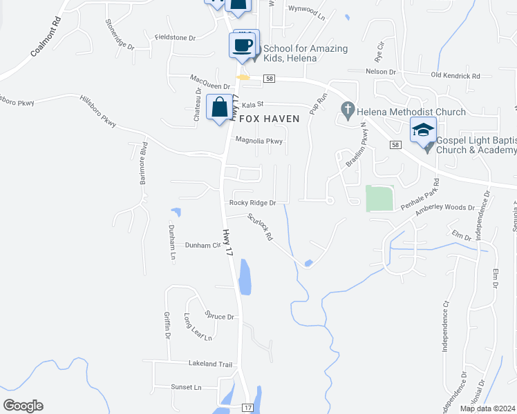 map of restaurants, bars, coffee shops, grocery stores, and more near 200 Rocky Ridge Drive in Helena