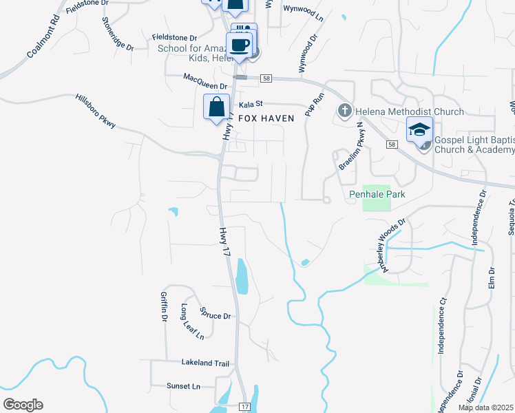 map of restaurants, bars, coffee shops, grocery stores, and more near 206 Rocky Ridge Drive in Helena