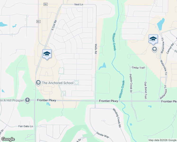 map of restaurants, bars, coffee shops, grocery stores, and more near 1709 Snowdrop Drive in Prosper