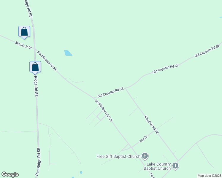map of restaurants, bars, coffee shops, grocery stores, and more near 109 Old Copelan Road Southeast in Eatonton