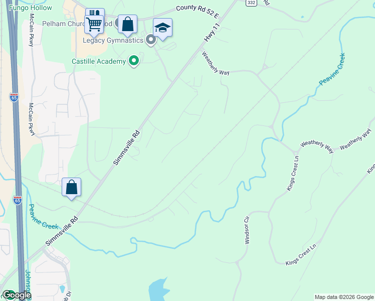 map of restaurants, bars, coffee shops, grocery stores, and more near 136 Cheshire Lane in Pelham