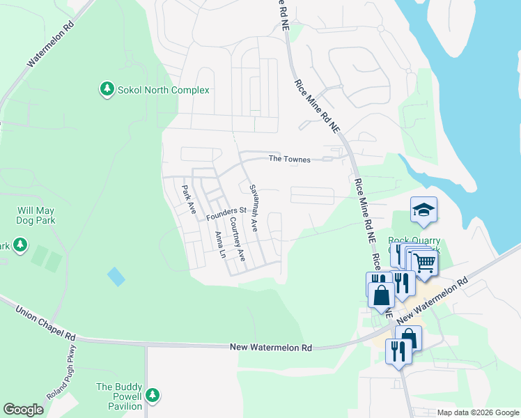 map of restaurants, bars, coffee shops, grocery stores, and more near 5401 Savannah Avenue in Tuscaloosa