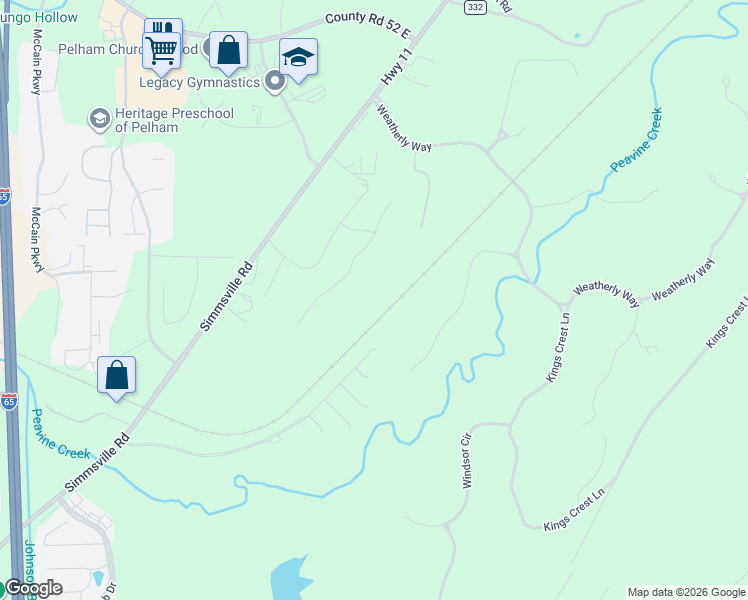 map of restaurants, bars, coffee shops, grocery stores, and more near 136 Cheshire Lane in Pelham