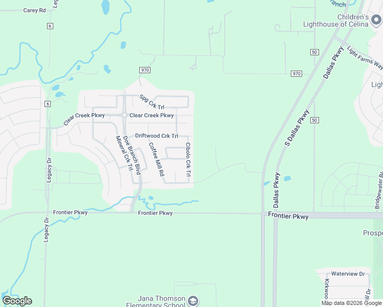 map of restaurants, bars, coffee shops, grocery stores, and more near 4228 Cibolo Creek Trail in Prosper