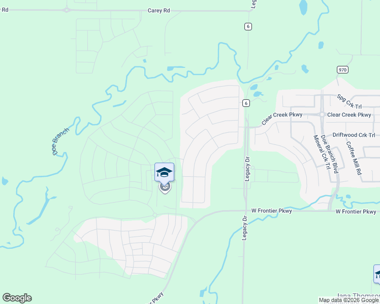 map of restaurants, bars, coffee shops, grocery stores, and more near 3653 Platte River Trail in Prosper