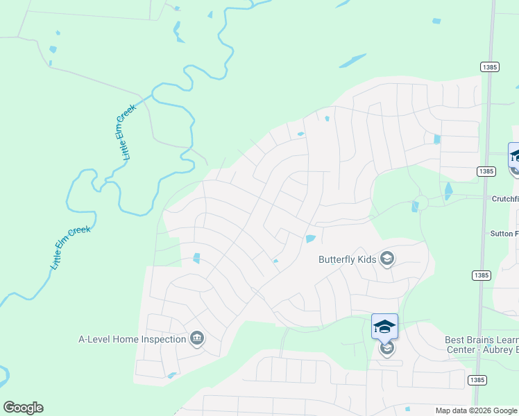 map of restaurants, bars, coffee shops, grocery stores, and more near 4385 P R 2713 in Aubrey
