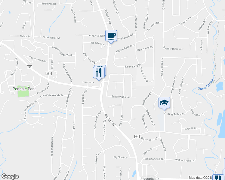 map of restaurants, bars, coffee shops, grocery stores, and more near 104 Anchor Circle in Alabaster