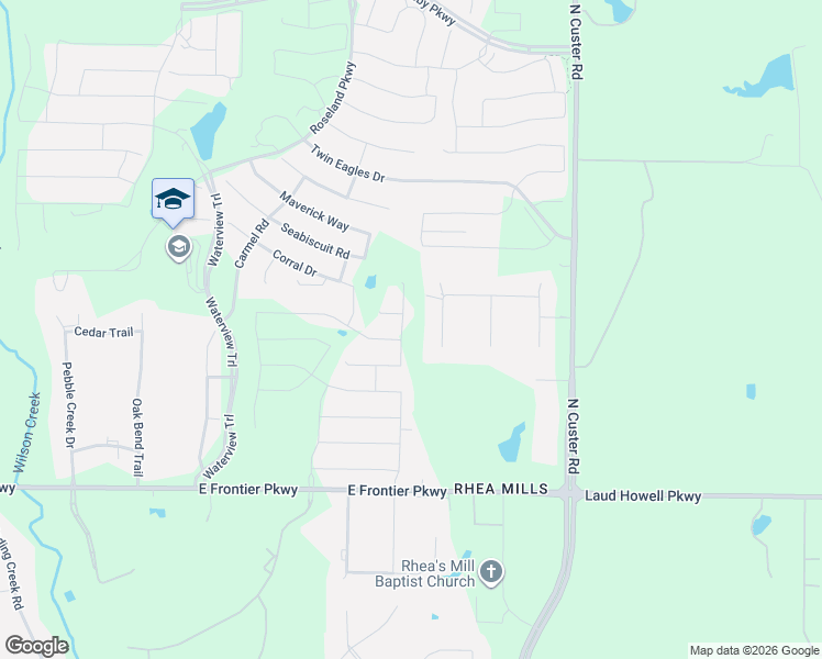 map of restaurants, bars, coffee shops, grocery stores, and more near 4204 Water Stone Court in McKinney