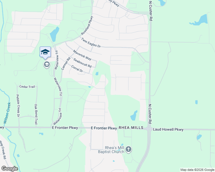 map of restaurants, bars, coffee shops, grocery stores, and more near 4204 Water Stone Court in McKinney